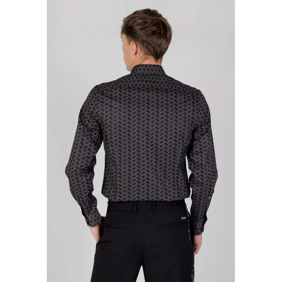 Antony Morato Gray Cotton Pattern Shirt