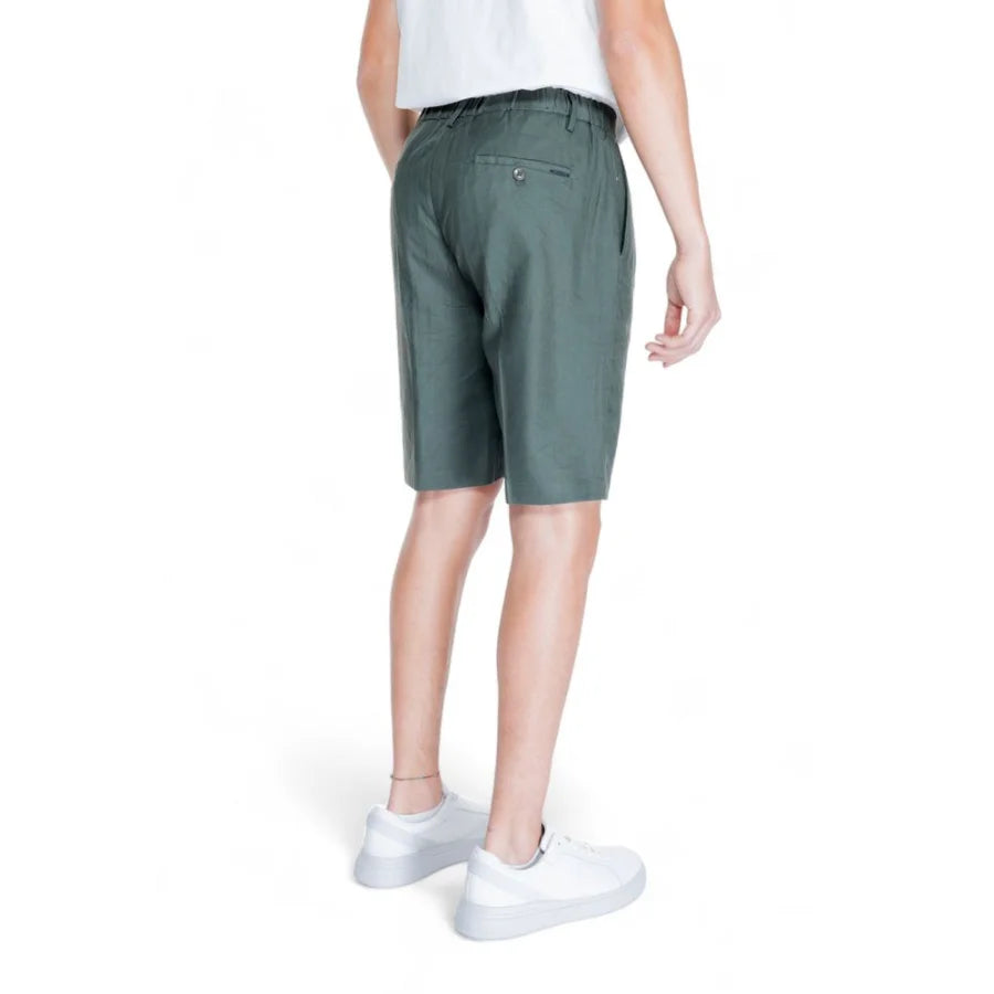 Antony Morato Green Linen Bermuda Shorts