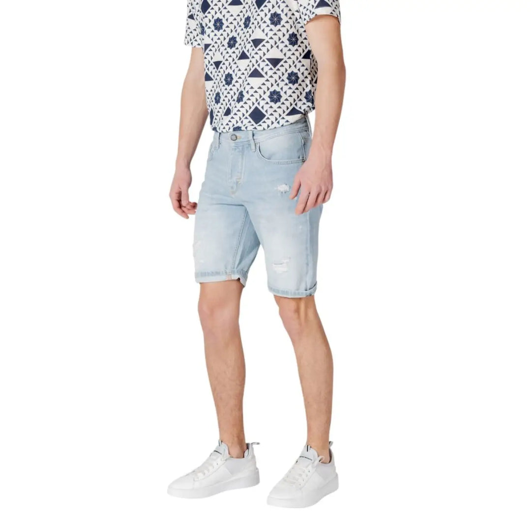 Men’s Antony Morato Light Blue Cotton Bermuda Shorts