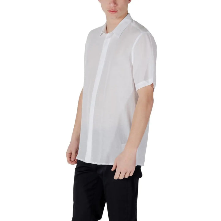 Antony Morato White Lyocell Shortsleeve Shirt