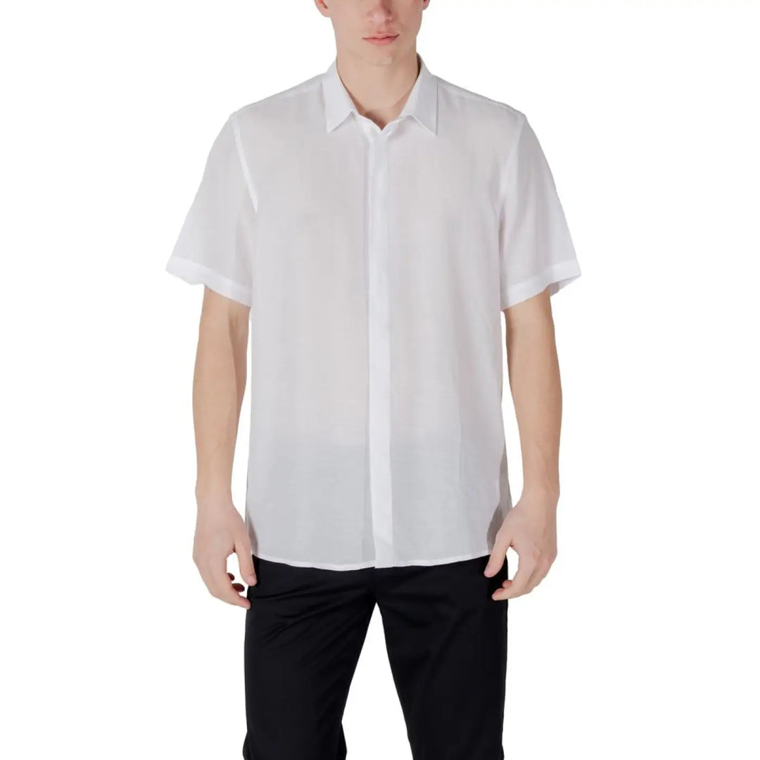 Antony Morato White Lyocell Shortsleeve Shirt