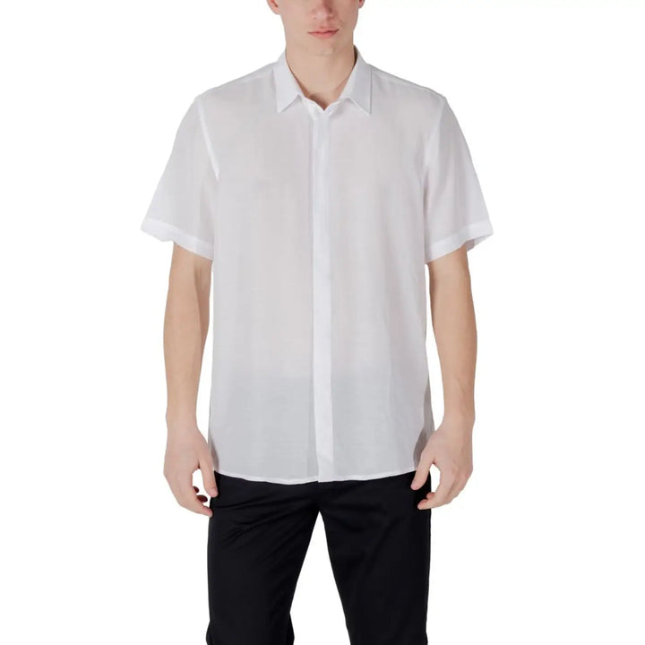Antony Morato White Lyocell Shortsleeve Shirt