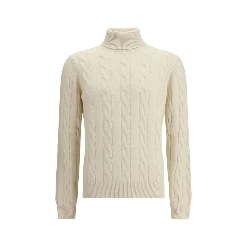 Aragona Cashmere White Turtleneck