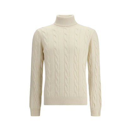 Aragona Cashmere White Turtleneck