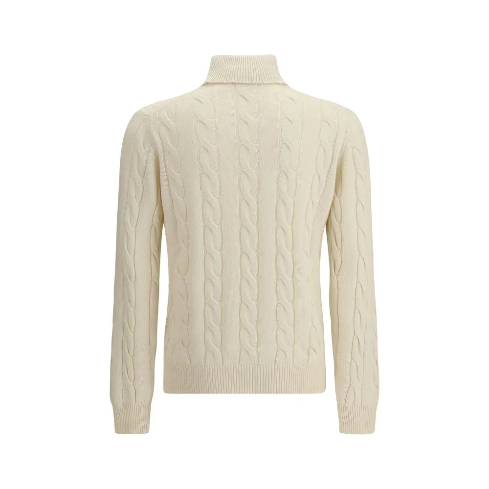 Aragona Cashmere White Turtleneck