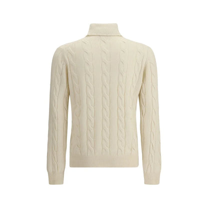 Aragona Cashmere White Turtleneck