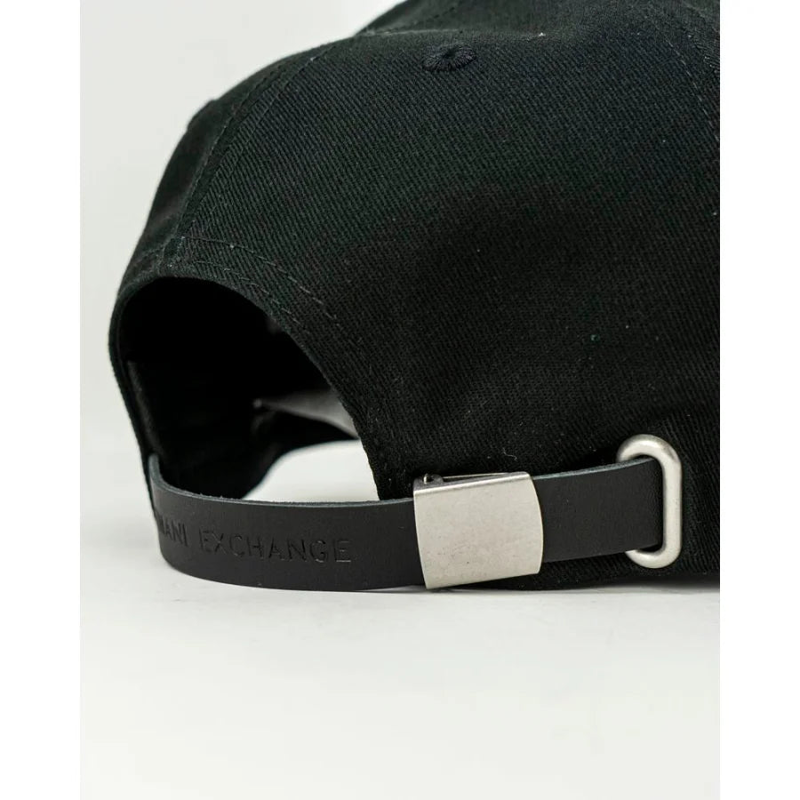 Armani Exchange Black Cotton Cap (Baseball Hat)