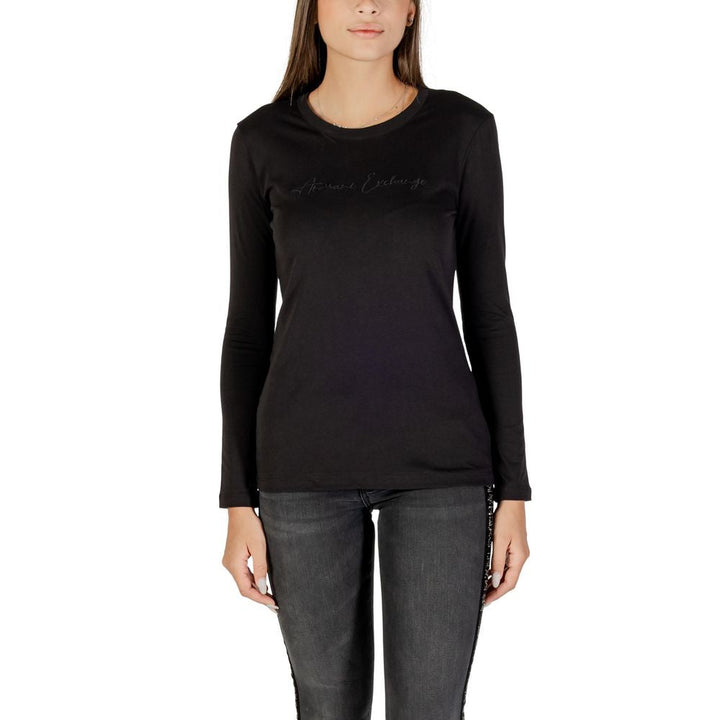 Armani Exchange - Black Cotton Long Sleeve T-Shirt