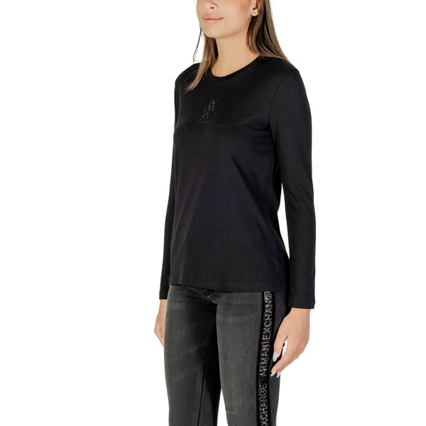 Armani Exchange - Black Cotton Long Sleeve T-Shirt