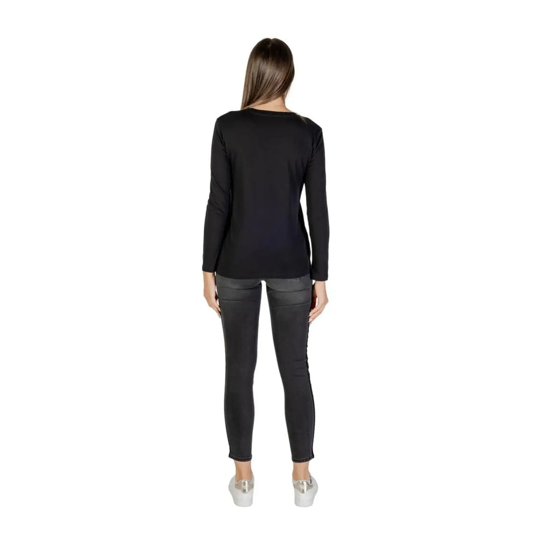 Armani Exchange Black Cotton Long Sleeve T-shirt