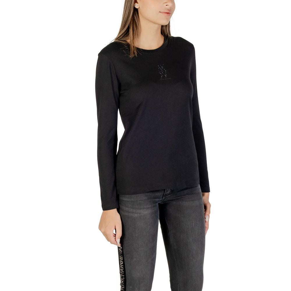 Armani Exchange - Black Cotton Long Sleeve T-Shirt