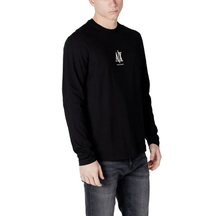 Armani Exchange Black Cotton Long Sleeve T-Shirt