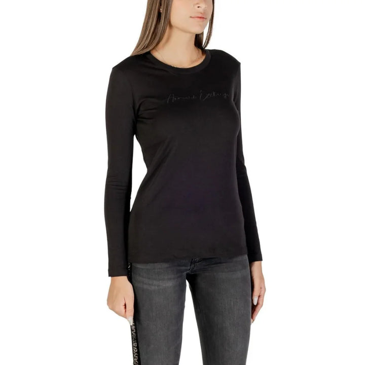 Armani Exchange Black Cotton Long Sleeve T-Shirt
