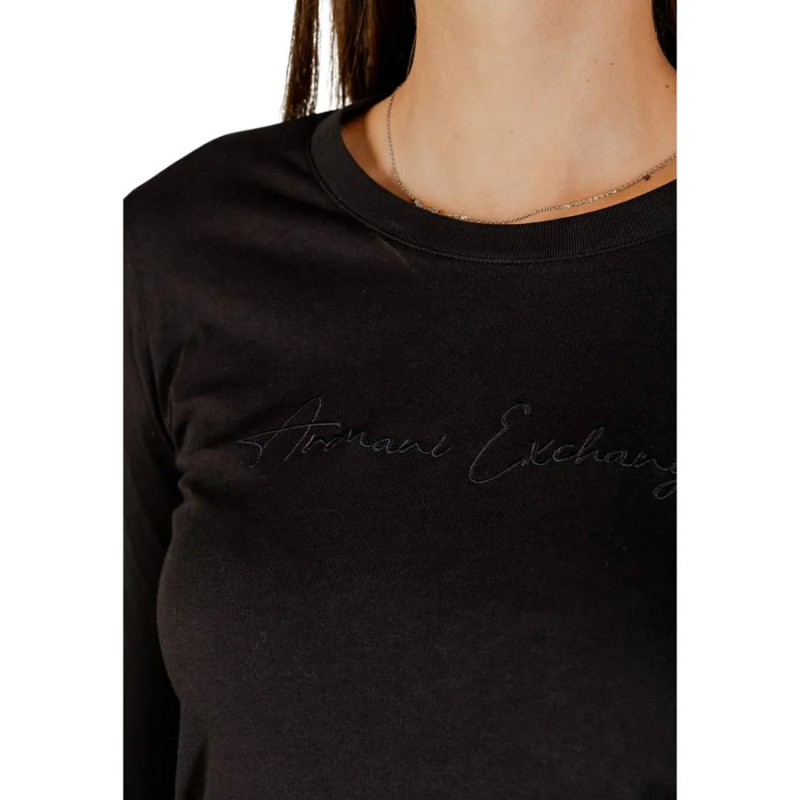 Armani Exchange Black Cotton Long Sleeve T-Shirt