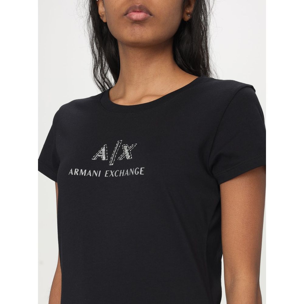 Armani Exchange - Black Cotton T-Shirt