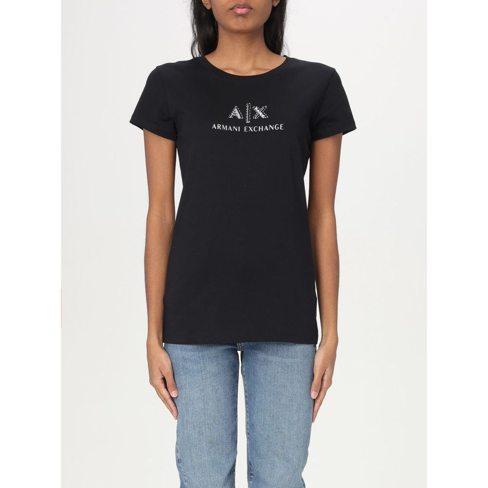 Armani Exchange - Black Cotton T-Shirt