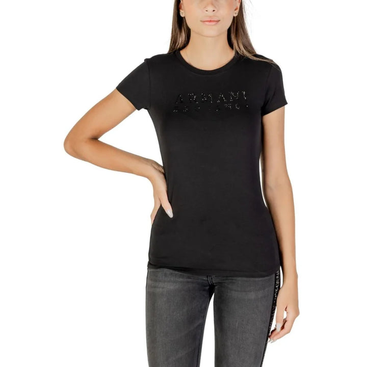 Armani Exchange Black Cotton T-Shirt