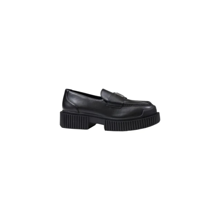 Armani Exchange Black Leather Platform Pumps