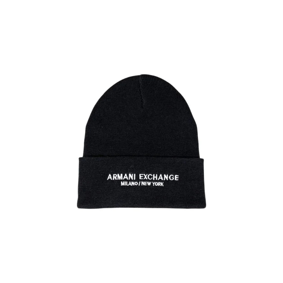 Armani Exchange Black Polyester Cap (Baseball Hat)