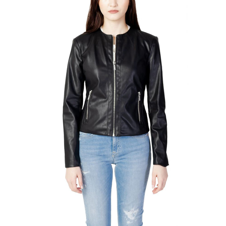 Armani Exchange Coats &amp; Jackets - Black Polyester Leather Jacket
