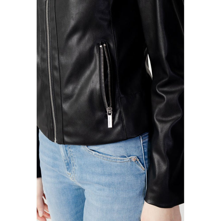 Armani Exchange Coats &amp; Jackets - Black Polyester Leather Jacket