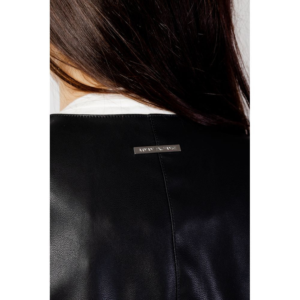Armani Exchange Coats &amp; Jackets - Black Polyester Leather Jacket