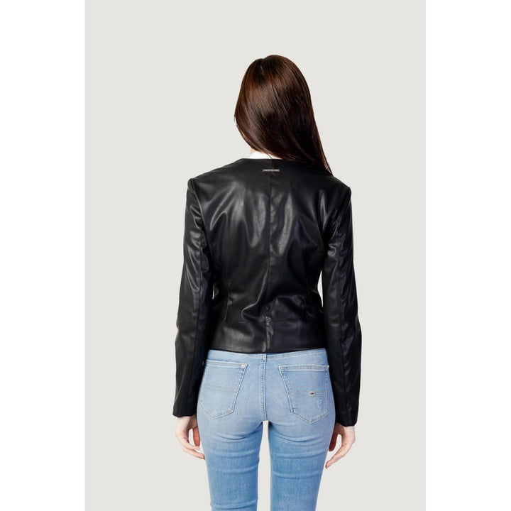 Armani Exchange Coats &amp; Jackets - Black Polyester Leather Jacket