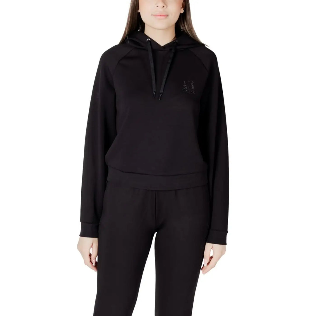 Armani Exchange Black Viscose Hoodie