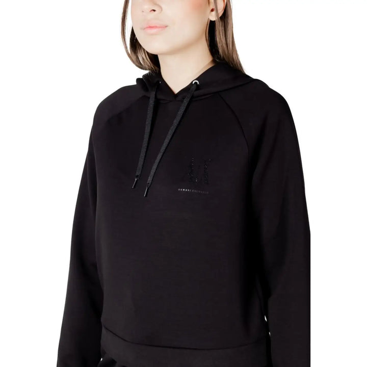 Armani Exchange Black Viscose Hoodie