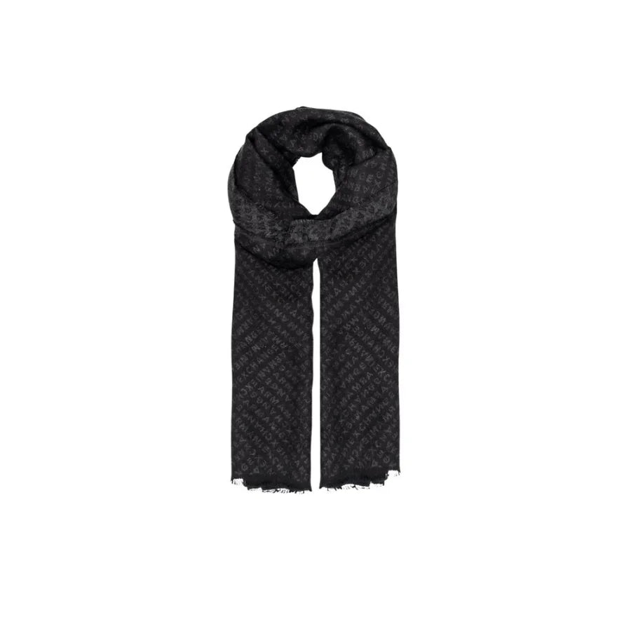 Armani Exchange Black Viscose Scarf