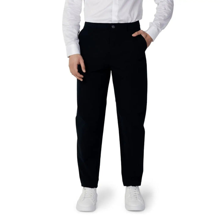Armani Exchange Blue Cotton Casual Pants