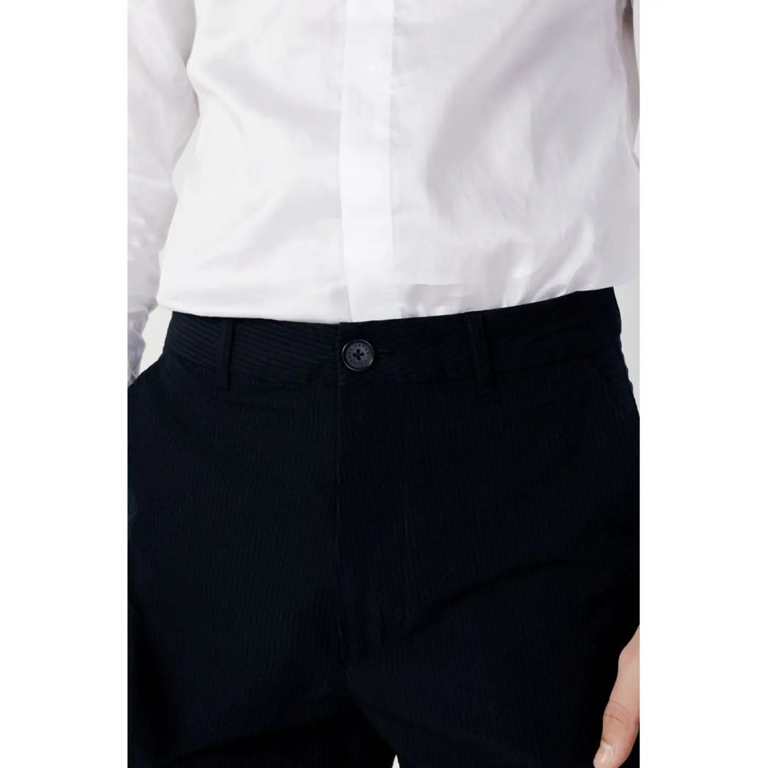Armani Exchange Blue Cotton Casual Pants
