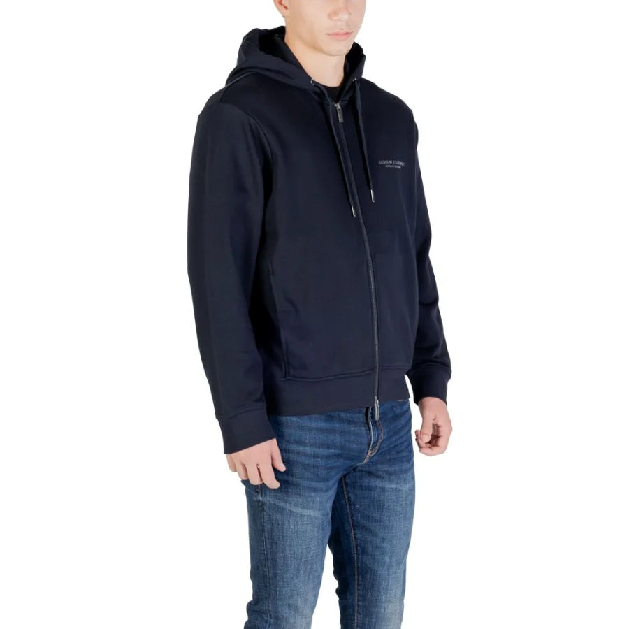 Armani Exchange Blue Cotton Hoodie