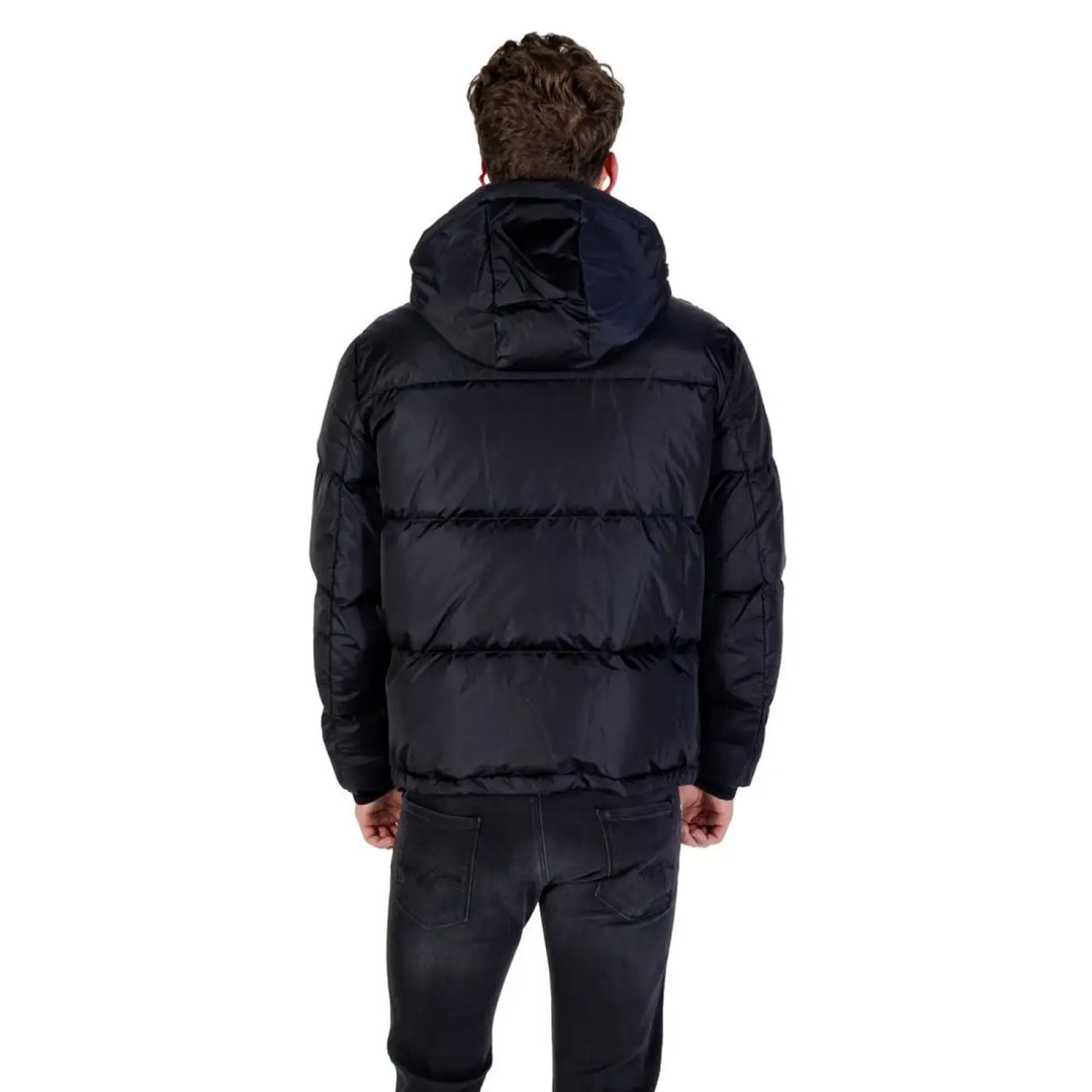 Armani Exchange Blue Polyamide Coat