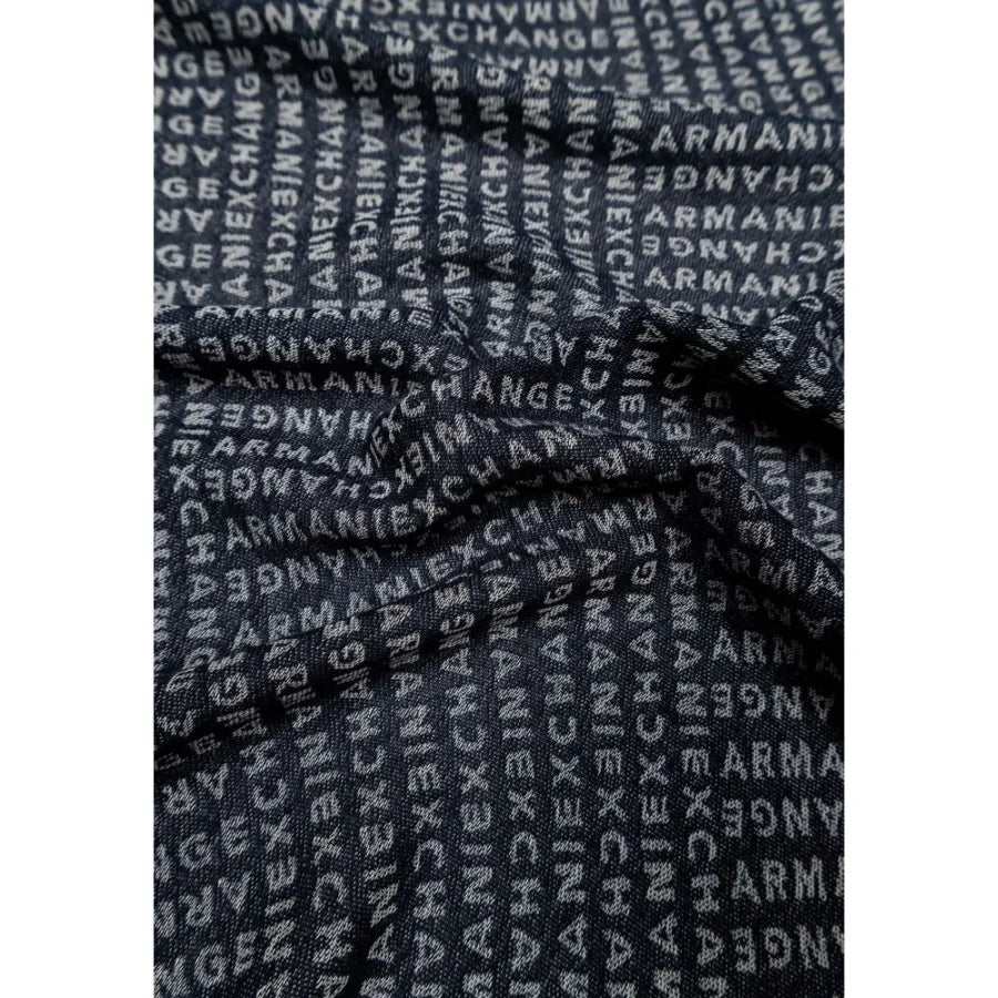 Armani Exchange Blue Viscose Scarf