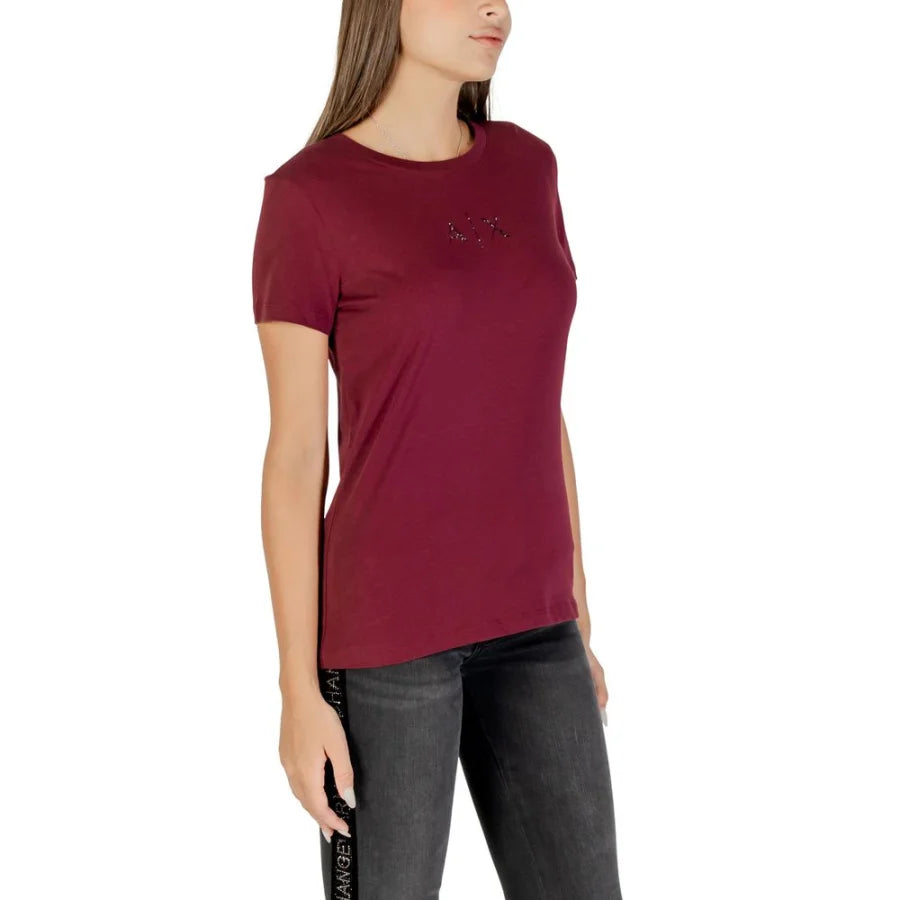 Armani Exchange Bordeaux Cotton T-Shirt