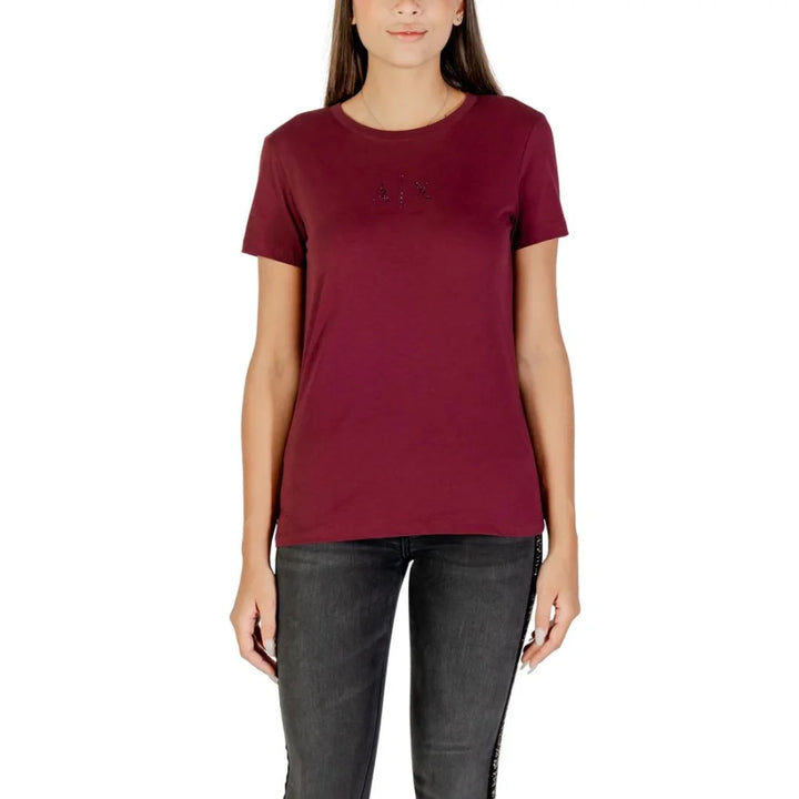 Armani Exchange Bordeaux Cotton T-Shirt