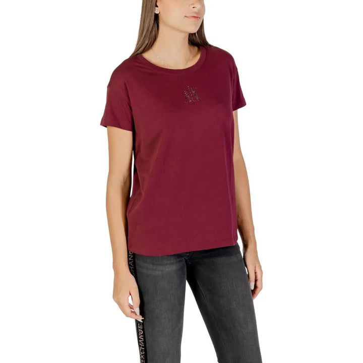Armani Exchange Bordeaux Cotton T-Shirt