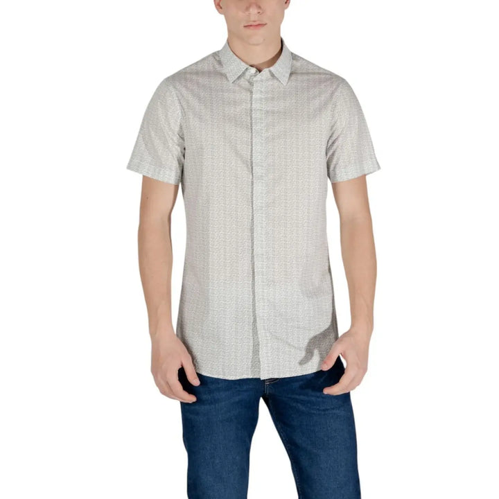 Armani Exchange Cream Cotton Shortsleeve Shirt