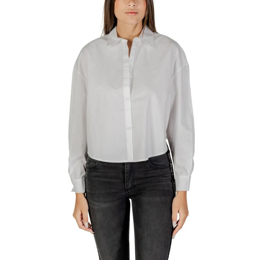 Armani Exchange White Cotton Blouse