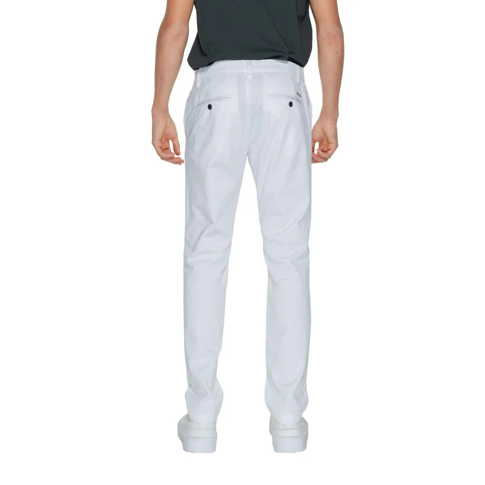 Armani Exchange White Cotton Casual Pants