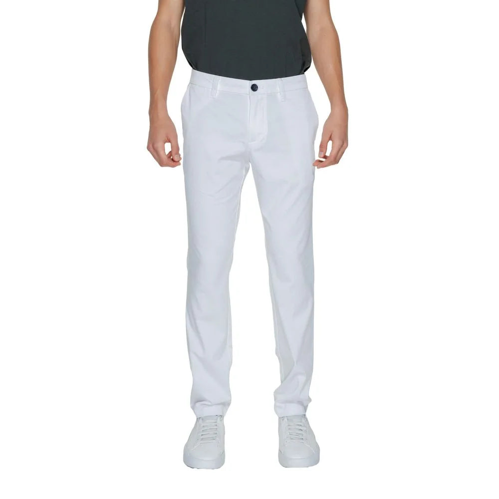 Armani Exchange White Cotton Casual Pants