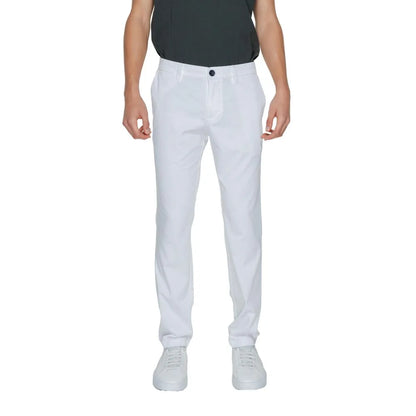 Armani Exchange White Cotton Casual Pants