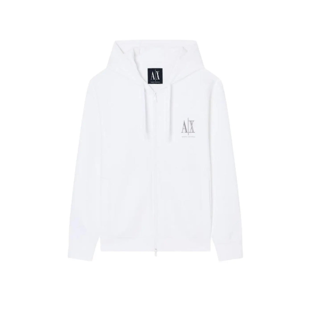 Armani Exchange White Cotton Hoodie