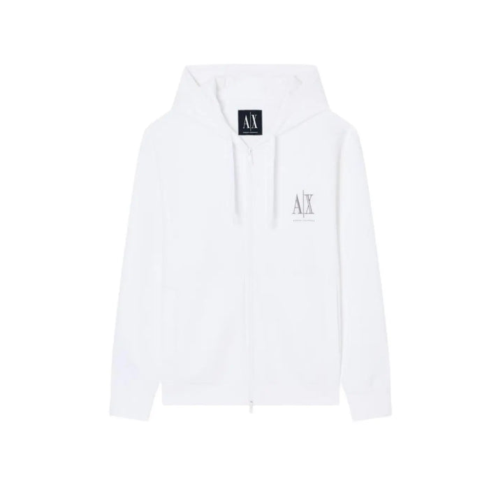 Armani Exchange White Cotton Hoodie