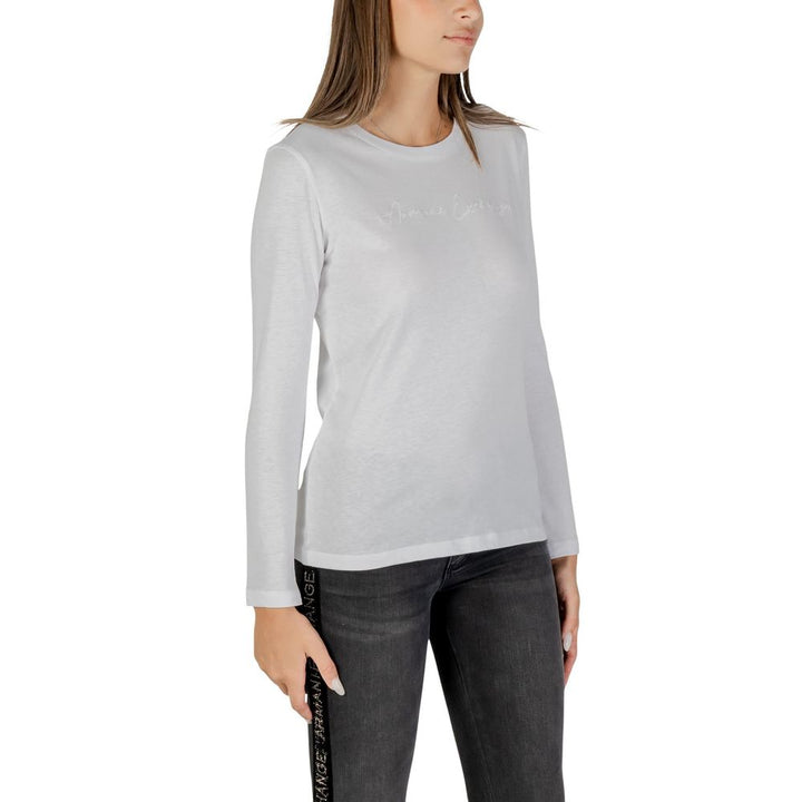 Armani Exchange - White Cotton Long Sleeve T-Shirt