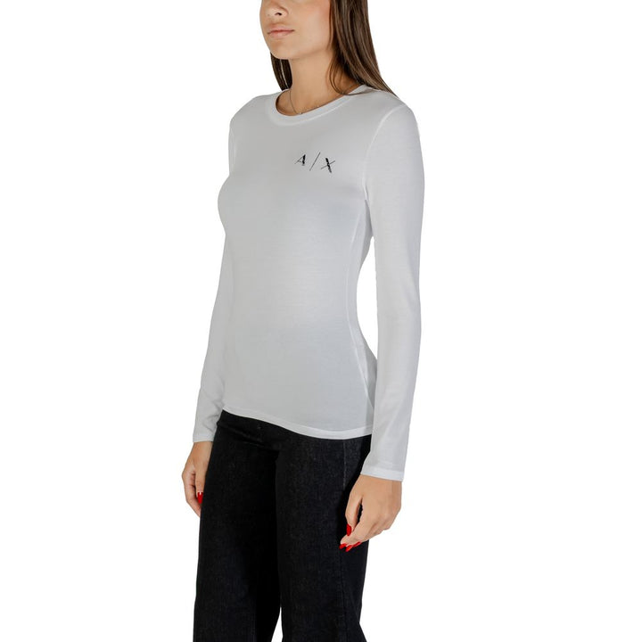 Armani Exchange - White Cotton Long Sleeve T-Shirt