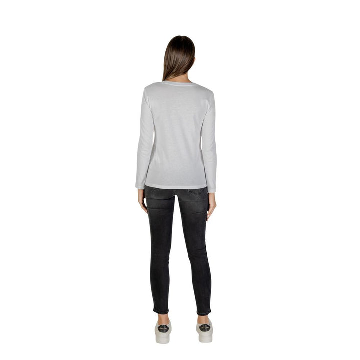 Armani Exchange - White Cotton Long Sleeve T-Shirt