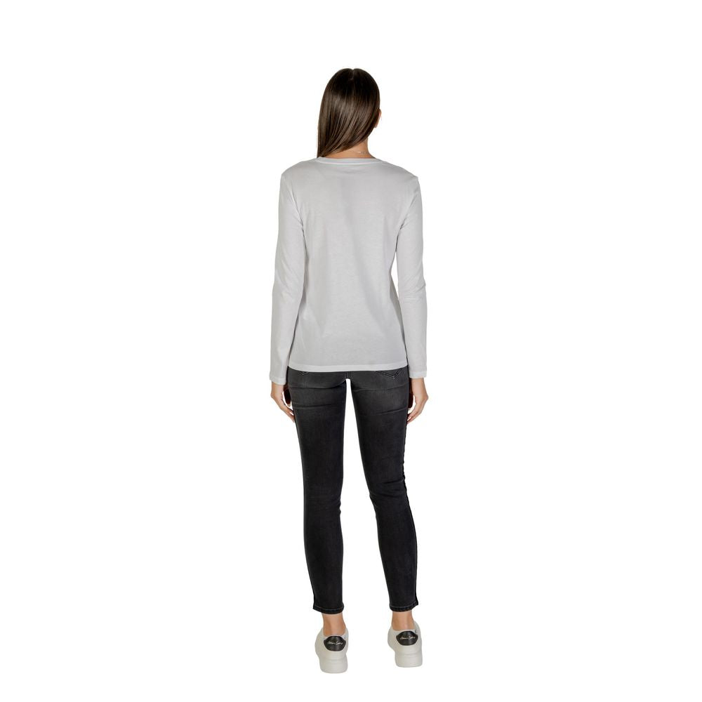 Armani Exchange - White Cotton Long Sleeve T-Shirt