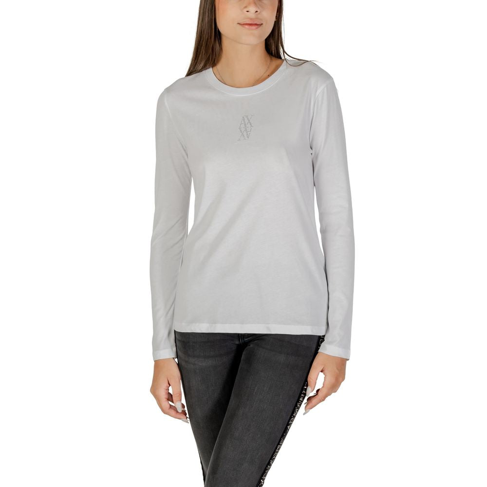Armani Exchange - White Cotton Long Sleeve T-Shirt